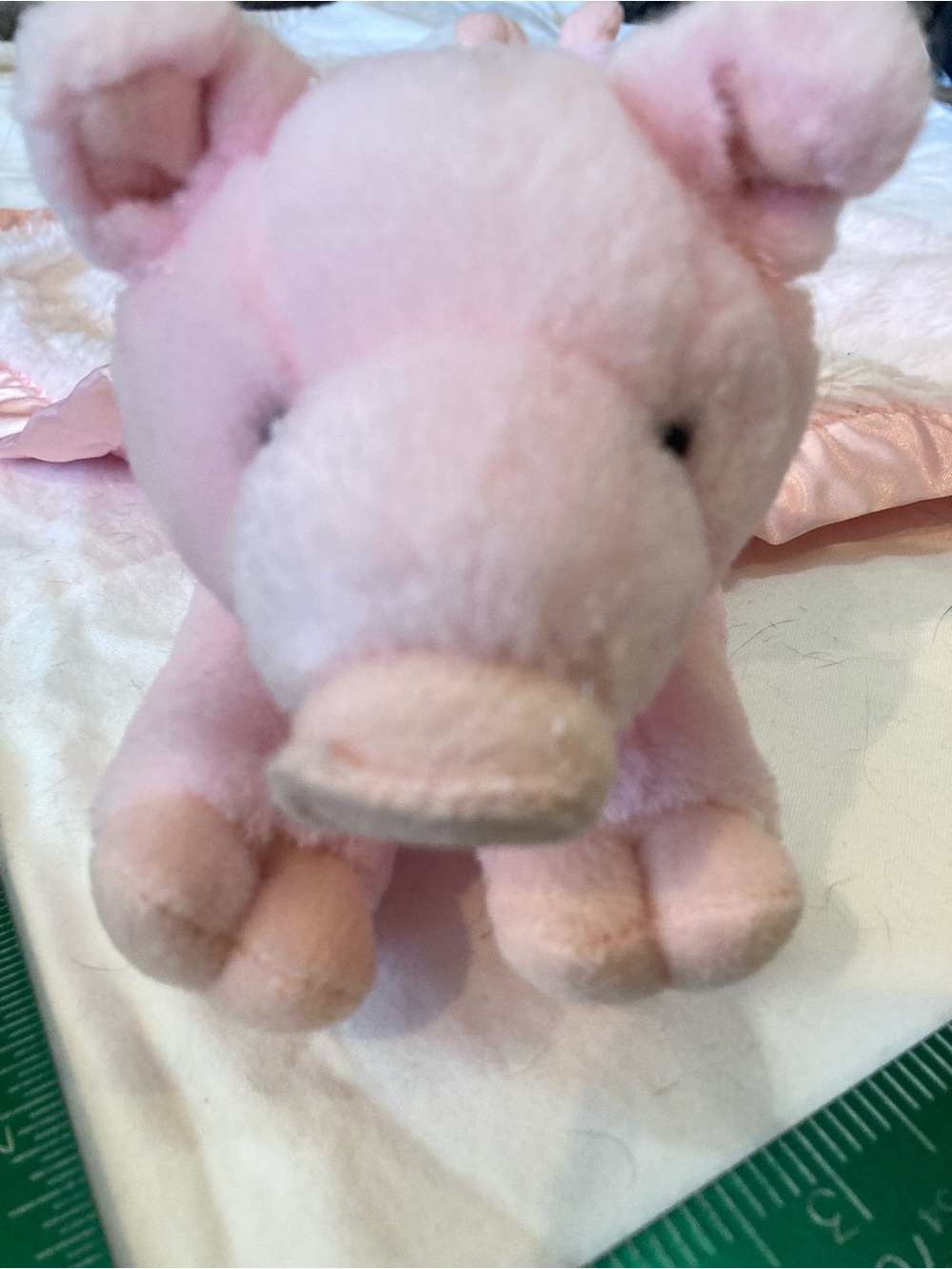 My Banky Petunia the Pig Lovey Security Blanket Pink Plush 3D Lori Turner 14"New